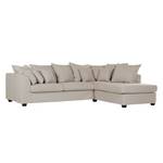 Ecksofa Murg Webstoff Creme Longchair davorstehend rechts