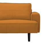 Ecksofa Navona Echtleder Echtleder Neka: Cognac - Longchair davorstehend links - Schwarz