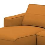 Ecksofa Navona Echtleder Echtleder Neka: Cognac - Longchair davorstehend links - Schwarz