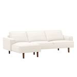 Ecksofa Navona Echtleder Echtleder Neka: Creme - Longchair davorstehend links - Braun