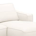 Ecksofa Navona Echtleder Echtleder Neka: Creme - Longchair davorstehend links - Braun