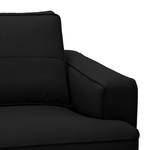 Ecksofa Navona Echtleder Echtleder Neka: Schwarz - Longchair davorstehend links - Braun