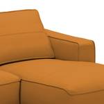 Ecksofa Navona Echtleder Echtleder Neka: Cognac - Longchair davorstehend rechts - Schwarz