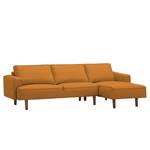 Ecksofa Navona Echtleder Echtleder Neka: Cognac - Longchair davorstehend rechts - Braun