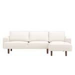 Ecksofa Navona Echtleder Echtleder Neka: Creme - Longchair davorstehend rechts - Braun