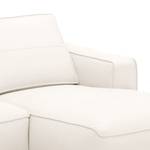 Ecksofa Navona Echtleder Echtleder Neka: Creme - Longchair davorstehend rechts - Braun