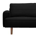 Ecksofa Navona Echtleder Echtleder Neka: Schwarz - Longchair davorstehend rechts - Braun