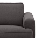 Ecksofa Navona Webstoff Webstoff Anda II: Anthrazit - Longchair davorstehend links - Schwarz