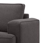 Ecksofa Navona Webstoff Webstoff Anda II: Anthrazit - Longchair davorstehend links - Schwarz