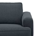 Ecksofa Navona Webstoff Webstoff Anda II: Grau - Longchair davorstehend links - Schwarz