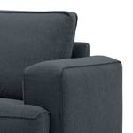 Ecksofa Navona Webstoff Webstoff Anda II: Grau - Longchair davorstehend links - Schwarz