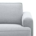 Ecksofa Navona Webstoff Webstoff Anda II: Silber - Longchair davorstehend links - Schwarz