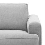 Ecksofa Navona Webstoff Webstoff Saia: Hellgrau - Longchair davorstehend links - Schwarz