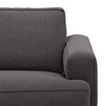 Ecksofa Navona Webstoff Webstoff Anda II: Anthrazit - Longchair davorstehend links - Braun