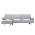 Ecksofa Navona Webstoff Webstoff Anda II: Silber - Longchair davorstehend links - Braun