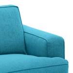 Ecksofa Navona Webstoff Webstoff Anda II: Türkis - Longchair davorstehend links - Braun