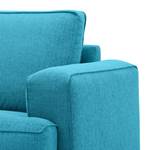 Hoekbank Navona geweven stof Geweven stof Anda II: Turquoise - Longchair vooraanzicht links - Bruin