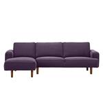 Ecksofa Navona Webstoff Webstoff Anda II: Violett - Longchair davorstehend links - Braun