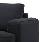 Ecksofa Navona Webstoff Webstoff Saia: Anthrazit - Longchair davorstehend links - Braun