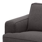 Ecksofa Navona Webstoff Webstoff Anda II: Anthrazit - Longchair davorstehend rechts - Schwarz