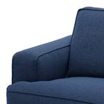 Ecksofa Navona Webstoff Webstoff Anda II: Blau - Longchair davorstehend rechts - Schwarz