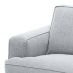 Ecksofa Navona Webstoff Webstoff Anda II: Silber - Longchair davorstehend rechts - Schwarz