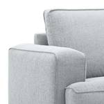 Ecksofa Navona Webstoff Webstoff Anda II: Silber - Longchair davorstehend rechts - Schwarz