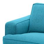 Hoekbank Navona geweven stof Geweven stof Anda II: Turquoise - Longchair vooraanzicht rechts - Zwart