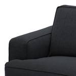 Ecksofa Navona Webstoff Webstoff Saia: Anthrazit - Longchair davorstehend rechts - Schwarz