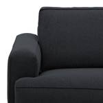 Ecksofa Navona Webstoff Webstoff Saia: Anthrazit - Longchair davorstehend rechts - Schwarz