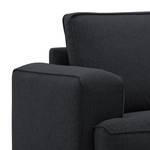 Ecksofa Navona Webstoff Webstoff Saia: Anthrazit - Longchair davorstehend rechts - Schwarz