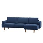 Ecksofa Navona Webstoff Webstoff Anda II: Blau - Longchair davorstehend rechts - Braun