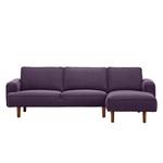 Ecksofa Navona Webstoff Webstoff Anda II: Violett - Longchair davorstehend rechts - Braun