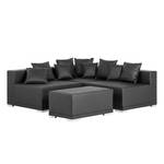 Ecksofa Neo (mit Hocker) Kunstleder Schwarz