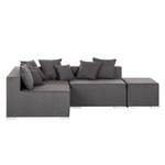 Ecksofa Neo (mit Hocker) Strukturstoff Grau