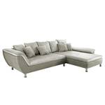 Ecksofa Newby (beidseitig montierbar) Flachgewebe / Webstoff - Cappuccino / Champagnermetallic