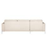 Hoekbank Nistra geweven stof - Beige - Longchair vooraanzicht links