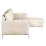 Ecksofa Nistra Webstoff Beige - Longchair davorstehend rechts