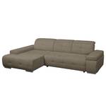 Ecksofa Niverville Webstoff Braun - Longchair davorstehend links - Schlaffunktion