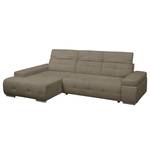 Ecksofa Niverville Webstoff Webstoff - Braun - Longchair davorstehend links - Schlaffunktion