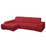 Ecksofa Niverville Webstoff Rot - Longchair davorstehend links - Schlaffunktion