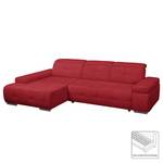 Ecksofa Niverville Webstoff Rot - Longchair davorstehend links - Keine Funktion