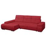 Ecksofa Niverville Webstoff Rot - Longchair davorstehend links - Keine Funktion