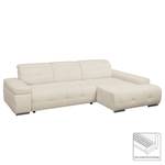 Ecksofa Niverville Webstoff Beige - Longchair davorstehend rechts - Schlaffunktion