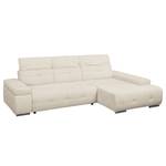 Ecksofa Niverville Webstoff Beige - Longchair davorstehend rechts - Schlaffunktion