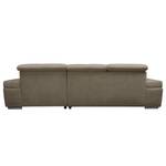 Ecksofa Niverville Webstoff Braun - Longchair davorstehend rechts - Schlaffunktion