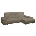 Ecksofa Niverville Webstoff Webstoff - Braun - Longchair davorstehend rechts - Schlaffunktion