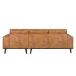 Ecksofa Noona Antiklederlook Cognac - Longchair davorstehend rechts