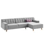 Hoekbank Nordic Chic II geweven stof Stof TUS: 19 light grey - Longchair vooraanzicht rechts