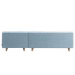 Hoekbank Nordic Chic II geweven stof Stof TUS: 6 sky blue - Longchair vooraanzicht rechts